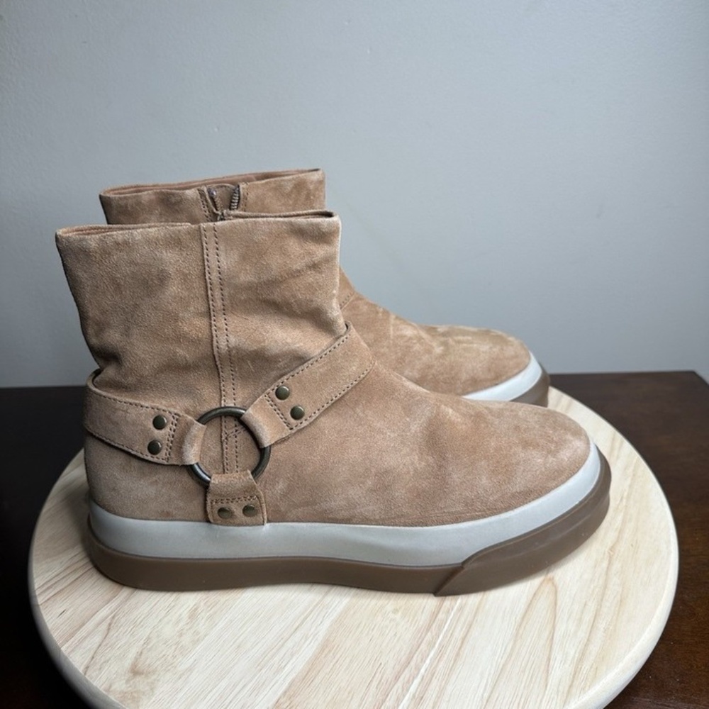 Free People Bodhi Harness Ankle Boots Bootie Tan Suede Women’s Size 9.5 NEW